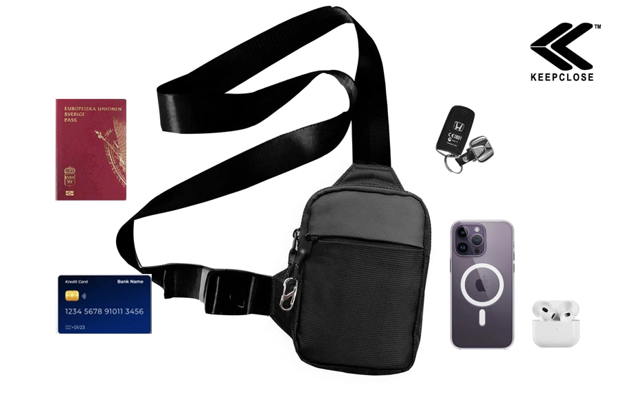 KEEPCLOSE™ Crossbody – RFID-skyddad slingväska- beige