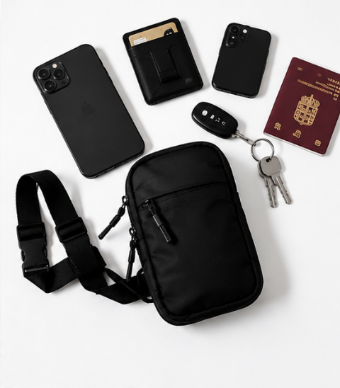 KEEPCLOSE – Crossbody bag för värdesaker RFID skyddad, grå